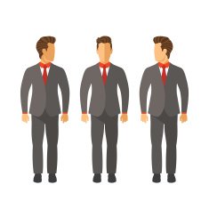 Set of vector businessmen in suits flat style N2