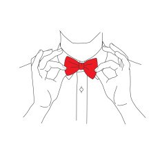 Hipster in a shirt and bow tie vector