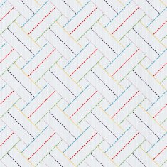 Traditional Japanese Embroidery Ornament with colorful weaving Sashiko vector pattern