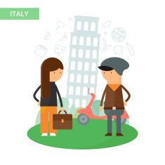 Italy travel vector illustration flat style