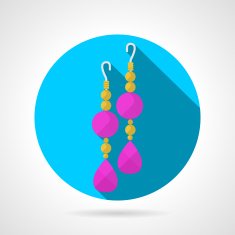 Round flat vector icon for earrings