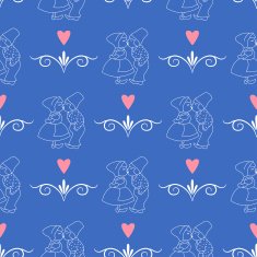 Seamless pattern with Dutch ornaments (Deflt blue style) N3