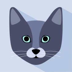 British cat flat design icon vector