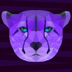 polygonal abstract geometric triangle bight purple colored cheetah background