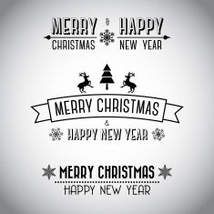 Decorative vintage style Merry Christmas signs