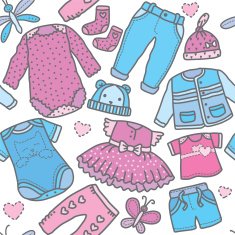 Seamless pattern children clothing N2