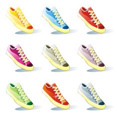 isolated shoes set