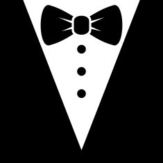 Bow Tie and Black Suit Icon Vector