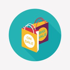 shopping paper bag flat icon with long shadow eps10 N76