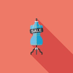 shopping mannequin flat icon with long shadow eps10 N8