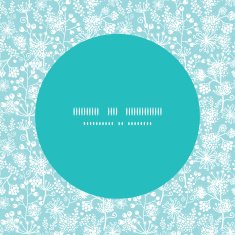 Vector blue and white lace garden plants frame seamless pattern N2