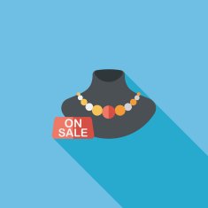 shopping sale Jewelry flat icon with long shadow eps10 N8