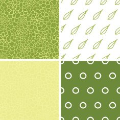 Vector abstract green natural texture set of four marching repeat