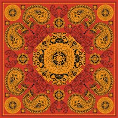 Square ornamental pattern with flowers N2