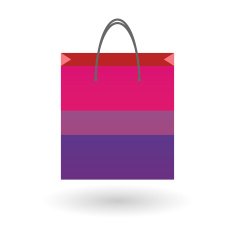 shopping bag with a bisexual pride flag