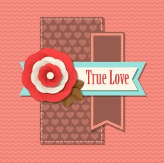 Valentines day typographical retro holiday card N5