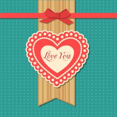 Valentines day typographical retro holiday card N7