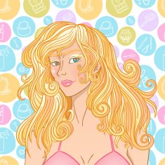 Cosmetic fashion curly girl