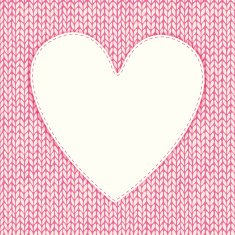 Romantic valentine's day knitted background with heart frame N7