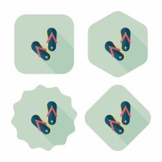 flip flop flat icon with long shadow N12