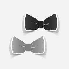 Realistic paper sticker bow N6