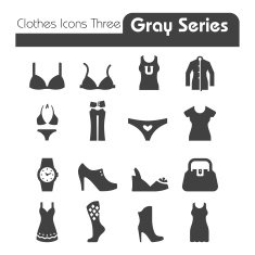 Clothes Icons Gray Series Three