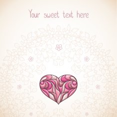 Romantic placecard with heart