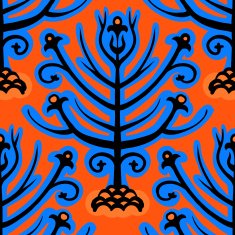 Suzani vector ethnic pattern with Kazakh motifs N9