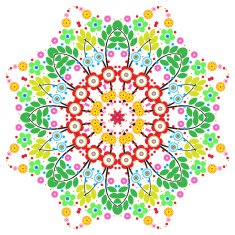 Lace ornament round doily geometric flower pattern floral holiday N18