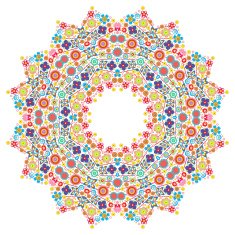 Lace ornament round doily geometric flower pattern floral holiday N19
