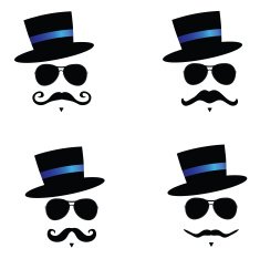 face with mustache vector