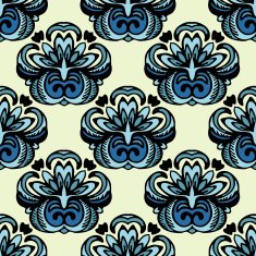 Seamless damask floral vector pattern