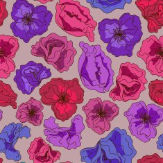 Seamless pattern of fancy flowers