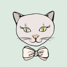 Pretty kitten drawn in vector N2