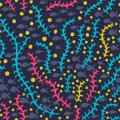Vector sea world seamless pattern