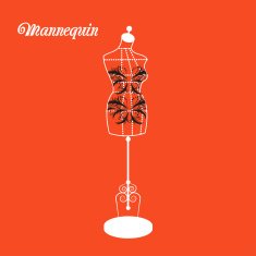 vector vintage tailor's mannequin with size measurements N6