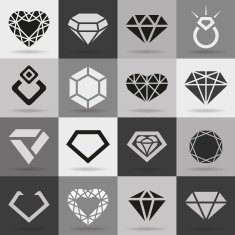 Diamond vector icons set N2