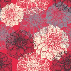 Hand-drawn flowers of dahlia N9
