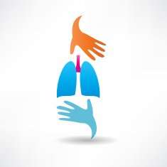 human lungs and hands icon