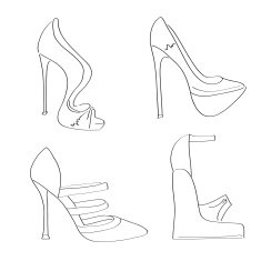 items shoes set on a high heel