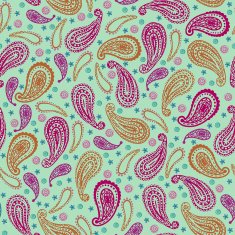 Colorful seamless pattern with abstract floral ornament