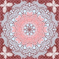 flower circle design on grunge background with lace ornament