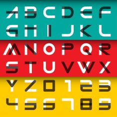 alphabetic fonts and numbers N27