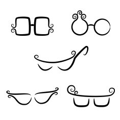 Set of vector glasses N2