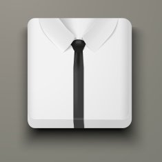 Premium Icon white shirt and black tie