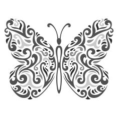 Abstract Mehndi butterfly - vector illustration