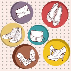 fashion icons of shoes and bag