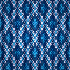 Seamless blue knitted pattern