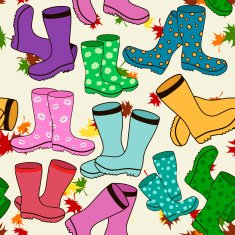 Seamless pattern of gumboots