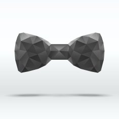 Black abstract fashion bow tie